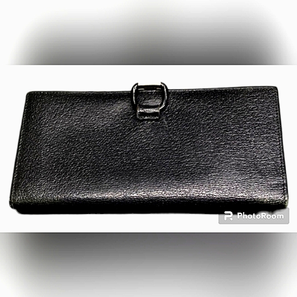 GUCCI AUTHENTIC LONG BLACK LEATHER WALLET IN EXCELLENT CONDITION